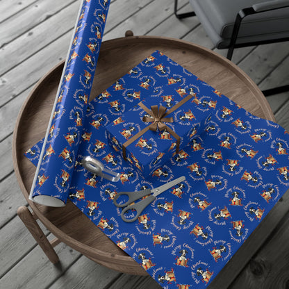 Copy of Christmas Dog Pattern Gift Wrap Paper — Festive Red Wrapping Sheets