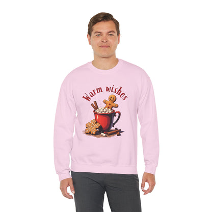 Crewneck Sweatshirt — "Warm Wishes" Hot Cocoa & Gingerbread Holiday Design