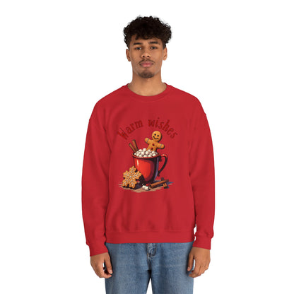 Crewneck Sweatshirt — "Warm Wishes" Hot Cocoa & Gingerbread Holiday Design