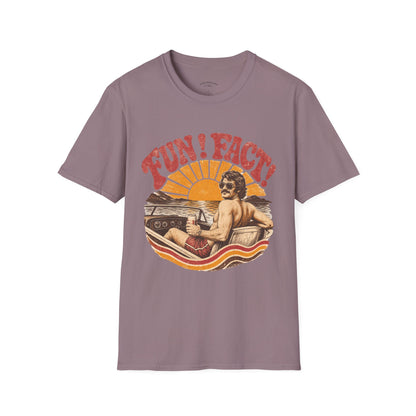 Retro 'FUN! FACT!' Surf Tee — Vintage Sunset Beach Graphic T-Shirt