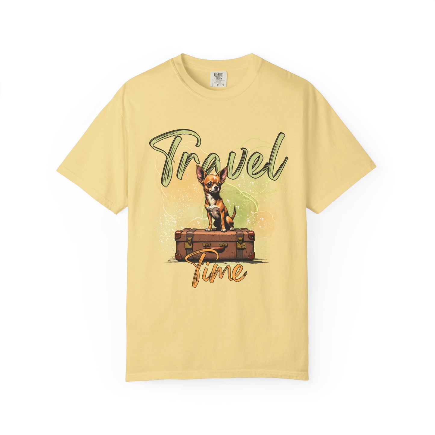 Travel Time Unisex Garment-Dyed T-Shirt - Cute Dog Design for Animal Lovers