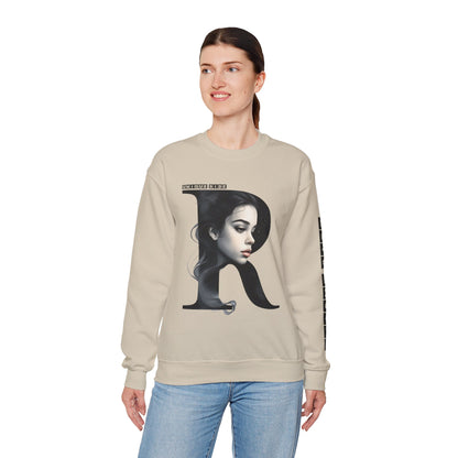 Letter R, Stylish Artistic Sweatshirt, Trendy Crewneck, Graphic Sweater, Cozy Unisex Top, Unique Gift for Art Lovers, Everyday Comfort