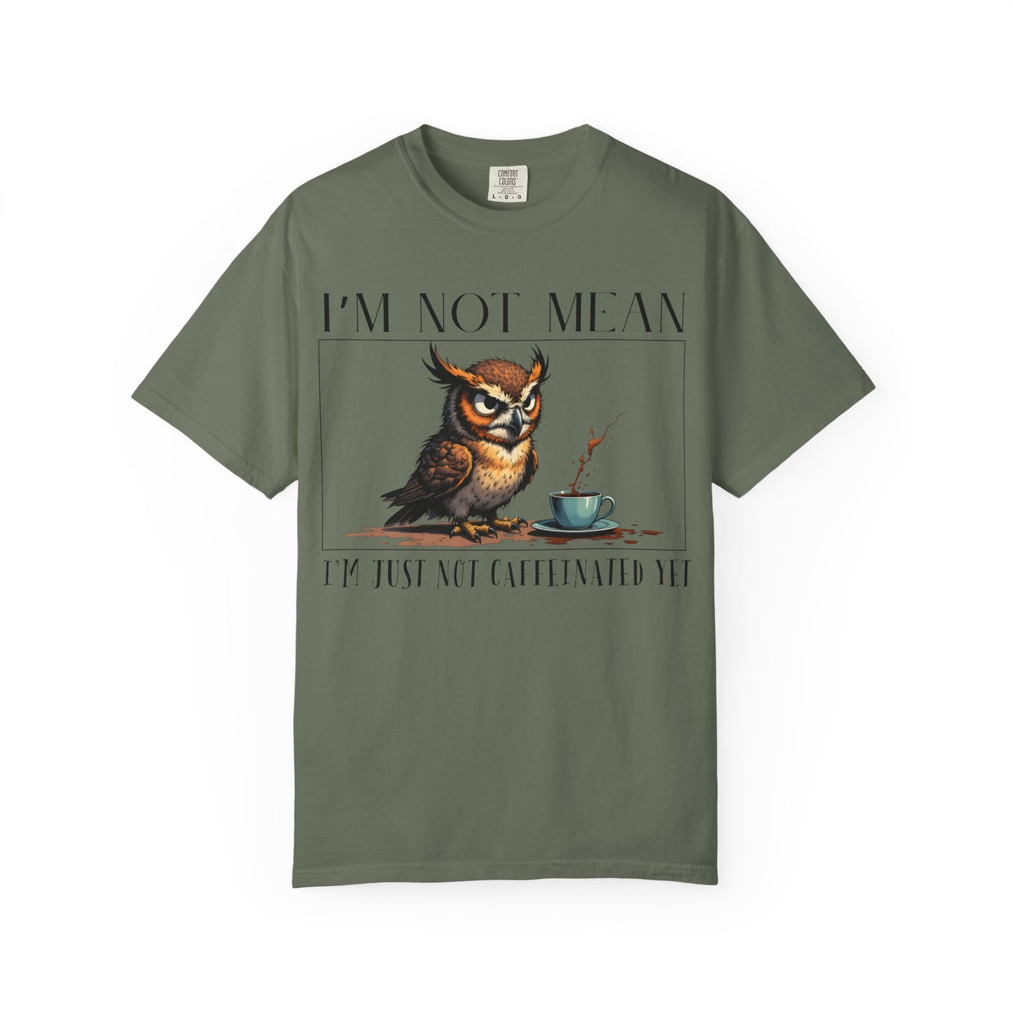 I'm Not Mean Owl T-Shirt — Funny Coffee Owl Tee for Coffee Lovers