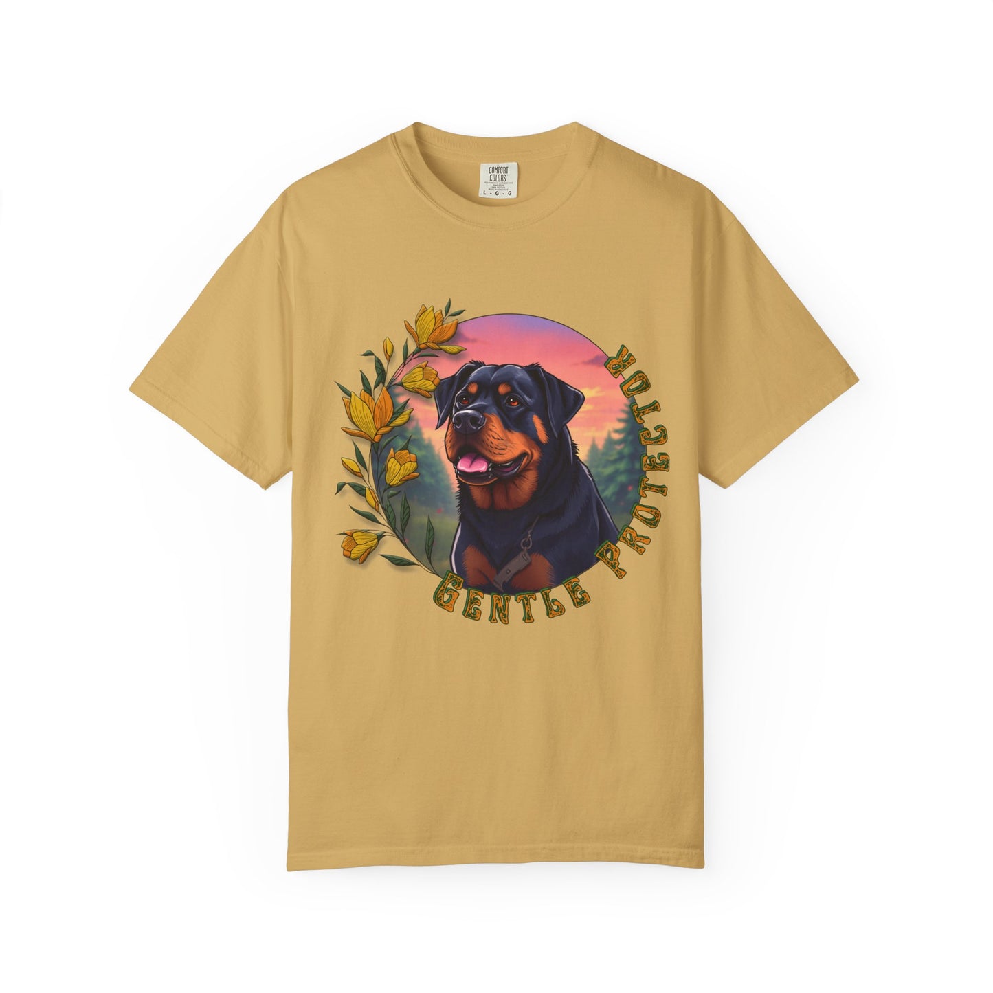 Gentle Protection Unisex Garment-Dyed T-shirt | Dog Lover Gift | Floral Design