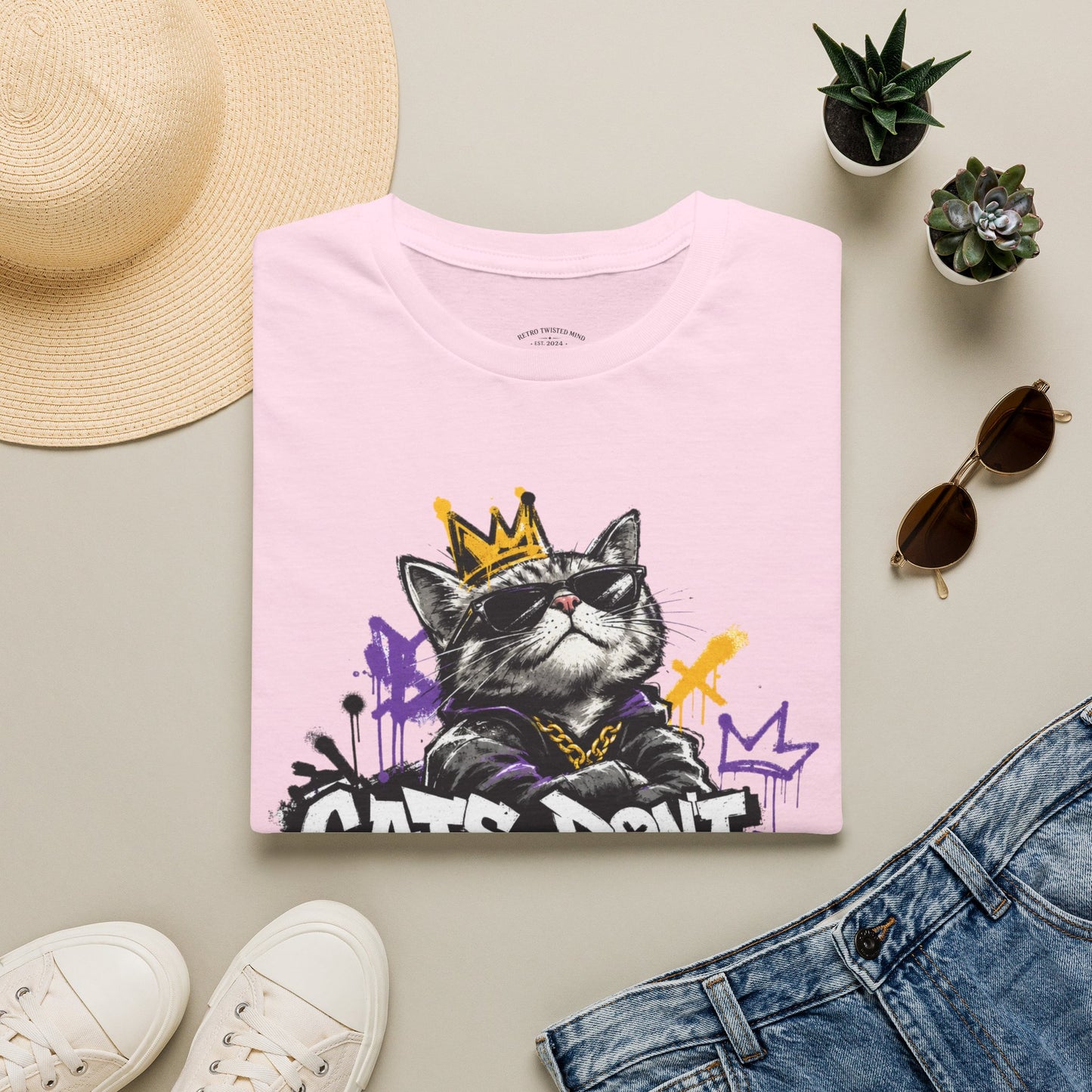 Cat Graphic Tee — "Cats Don't Have Owners They Have Staff"