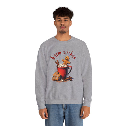 Crewneck Sweatshirt — "Warm Wishes" Hot Cocoa & Gingerbread Holiday Design