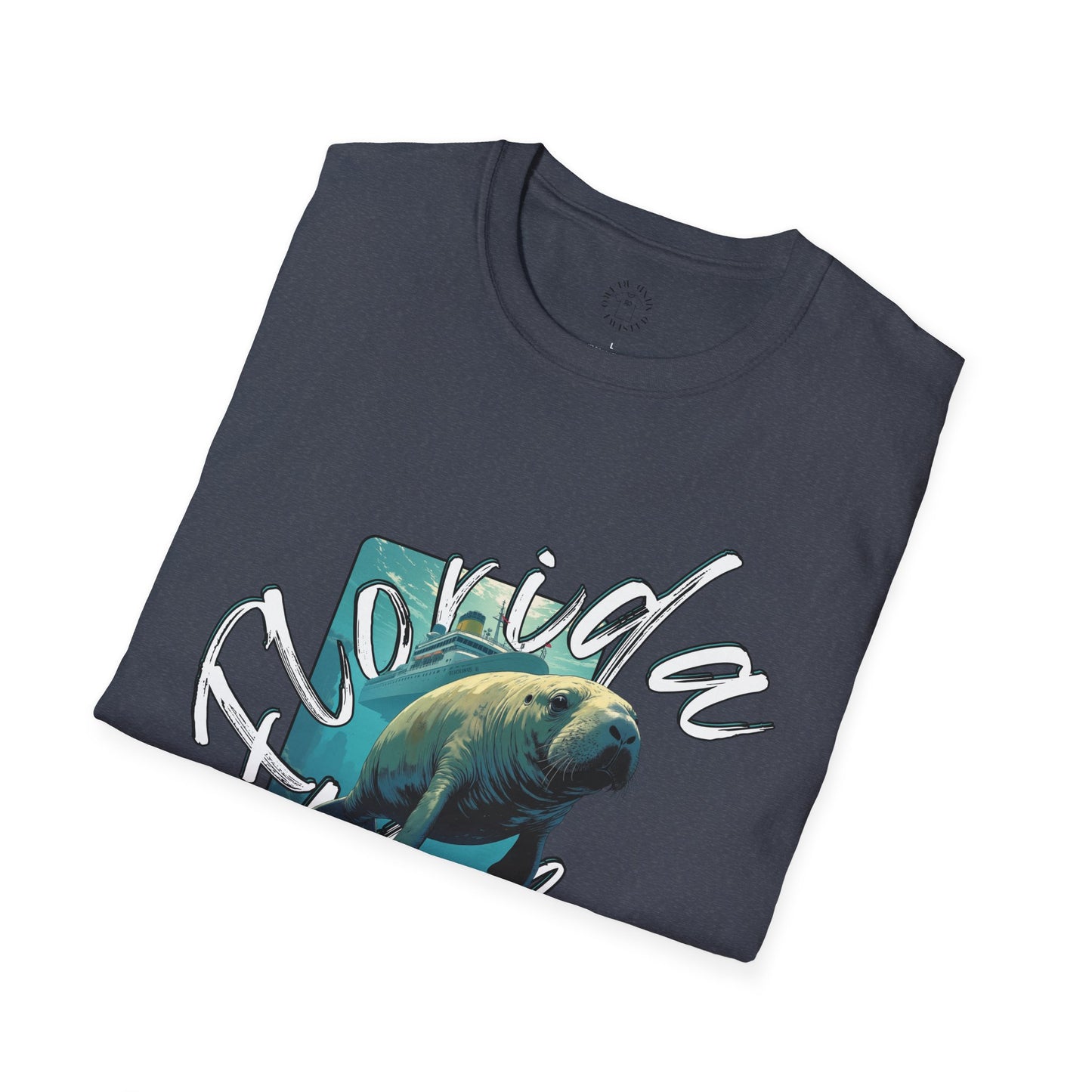 Florida Vibe Unisex Softstyle T-Shirt - Casual Beachwear Tee, manatee