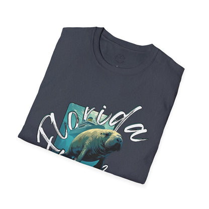 Florida Vibe Unisex Softstyle T-Shirt - Casual Beachwear Tee, manatee