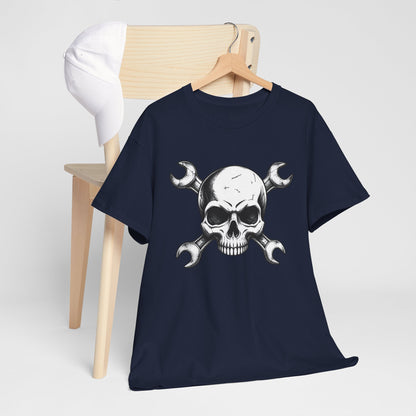Mechanic Skull Tee — Wrench Crossbones Graphic T-Shirt