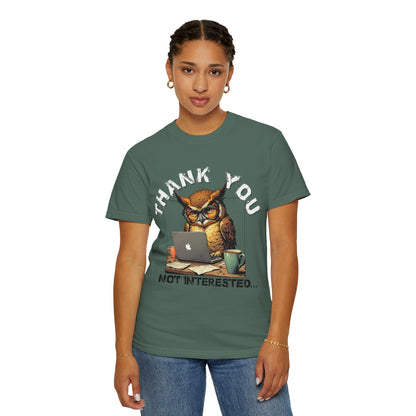 Owl 'Thank You, Not Interested' Graphic T-Shirt
