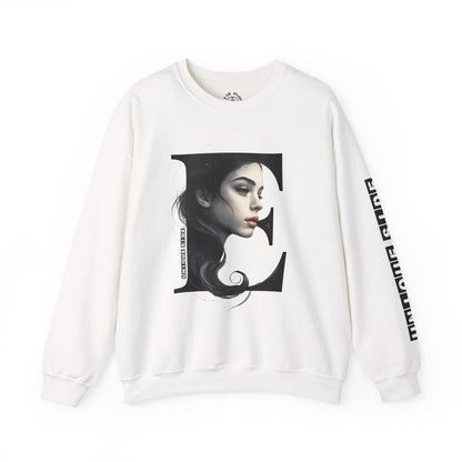 Letter E, Stylish Artistic Sweatshirt, Trendy Crewneck, Graphic Sweater, Cozy Unisex Top, Unique Gift for Art Lovers, Everyday Comfort