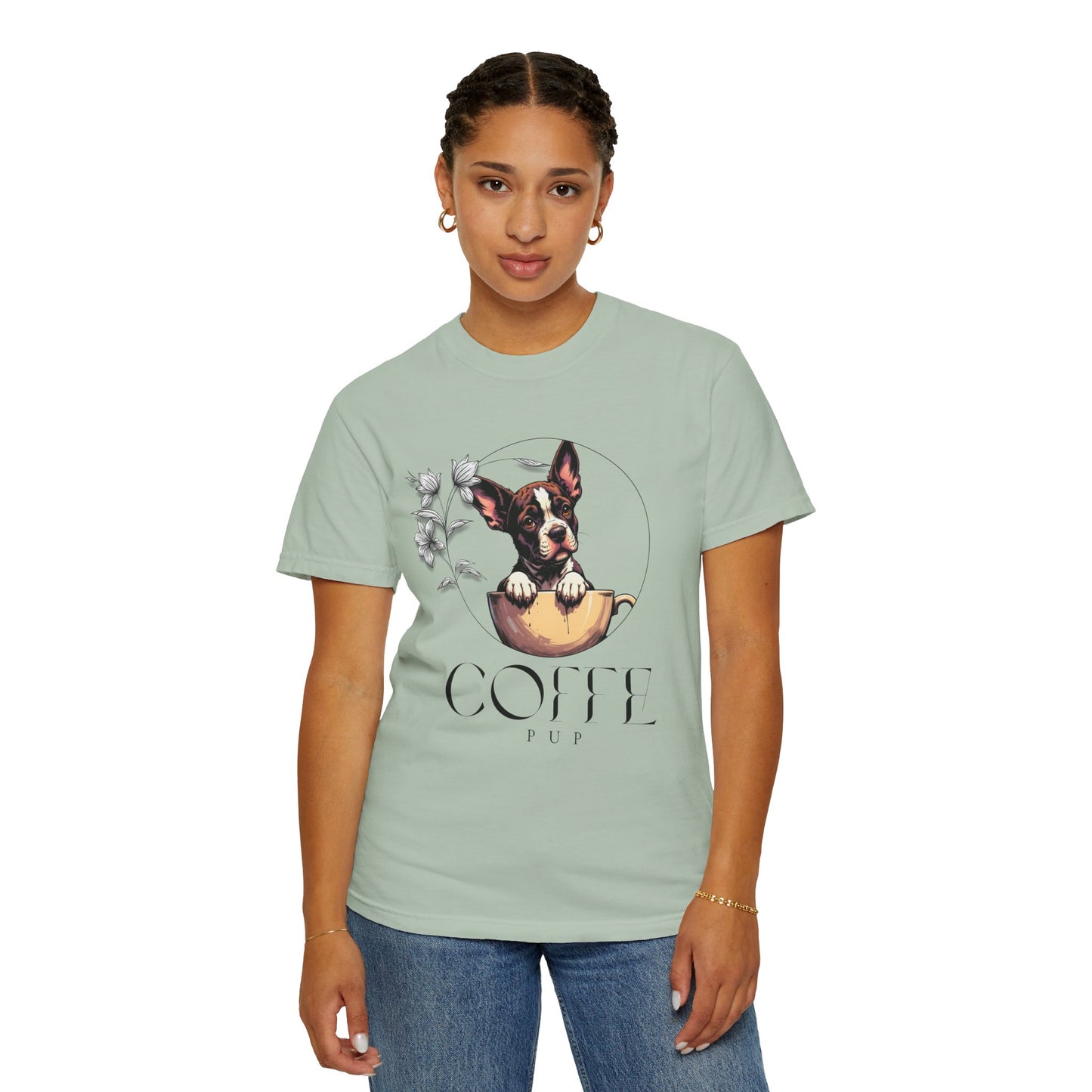Coffee Pup Unisex Garment-Dyed T-shirt