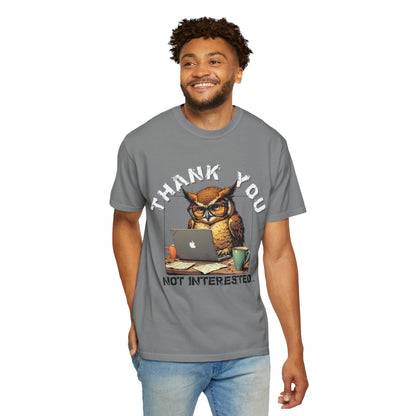 Owl 'Thank You, Not Interested' Graphic T-Shirt