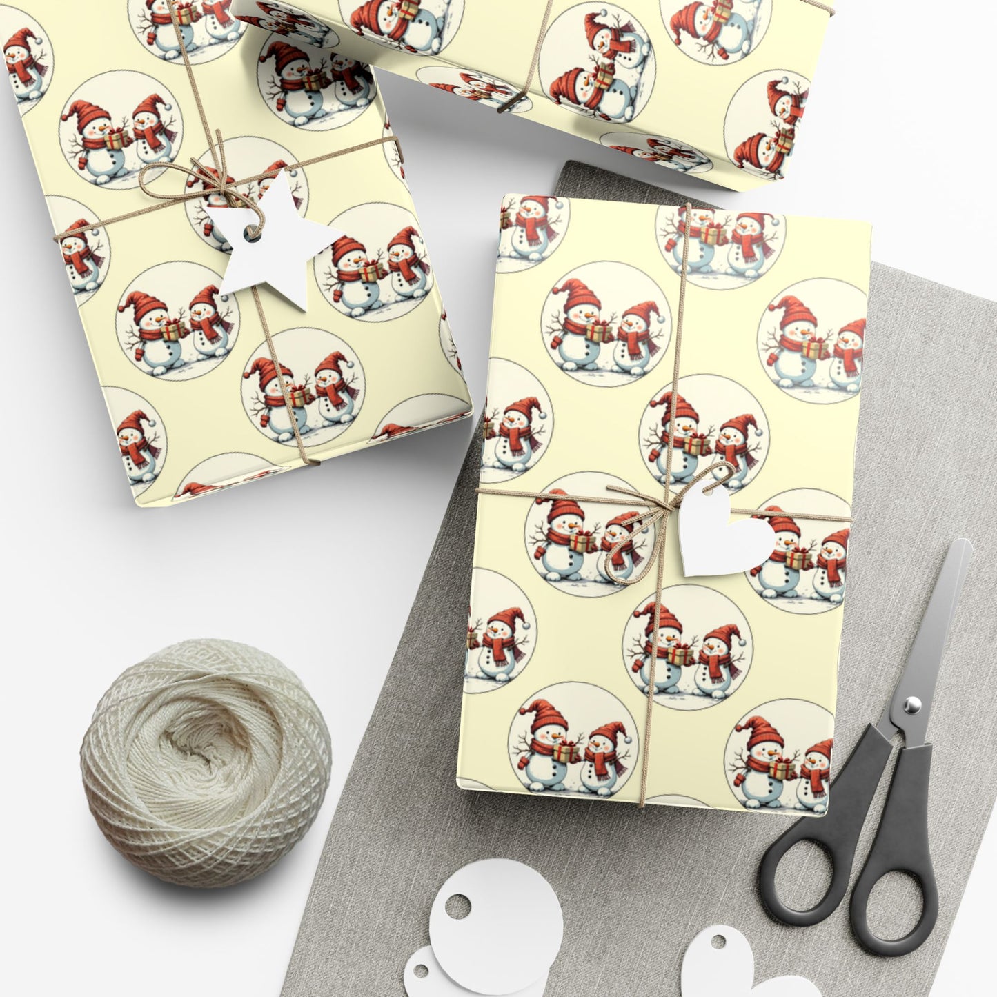 Gift Wrap Paper — Vintage Scandinavian Gnomes Pattern | Christmas Wrapping Paper Sheets