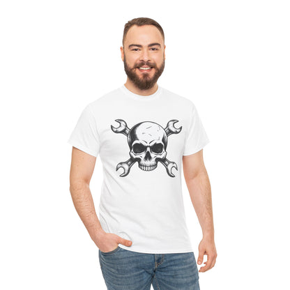 Mechanic Skull Tee — Wrench Crossbones Graphic T-Shirt