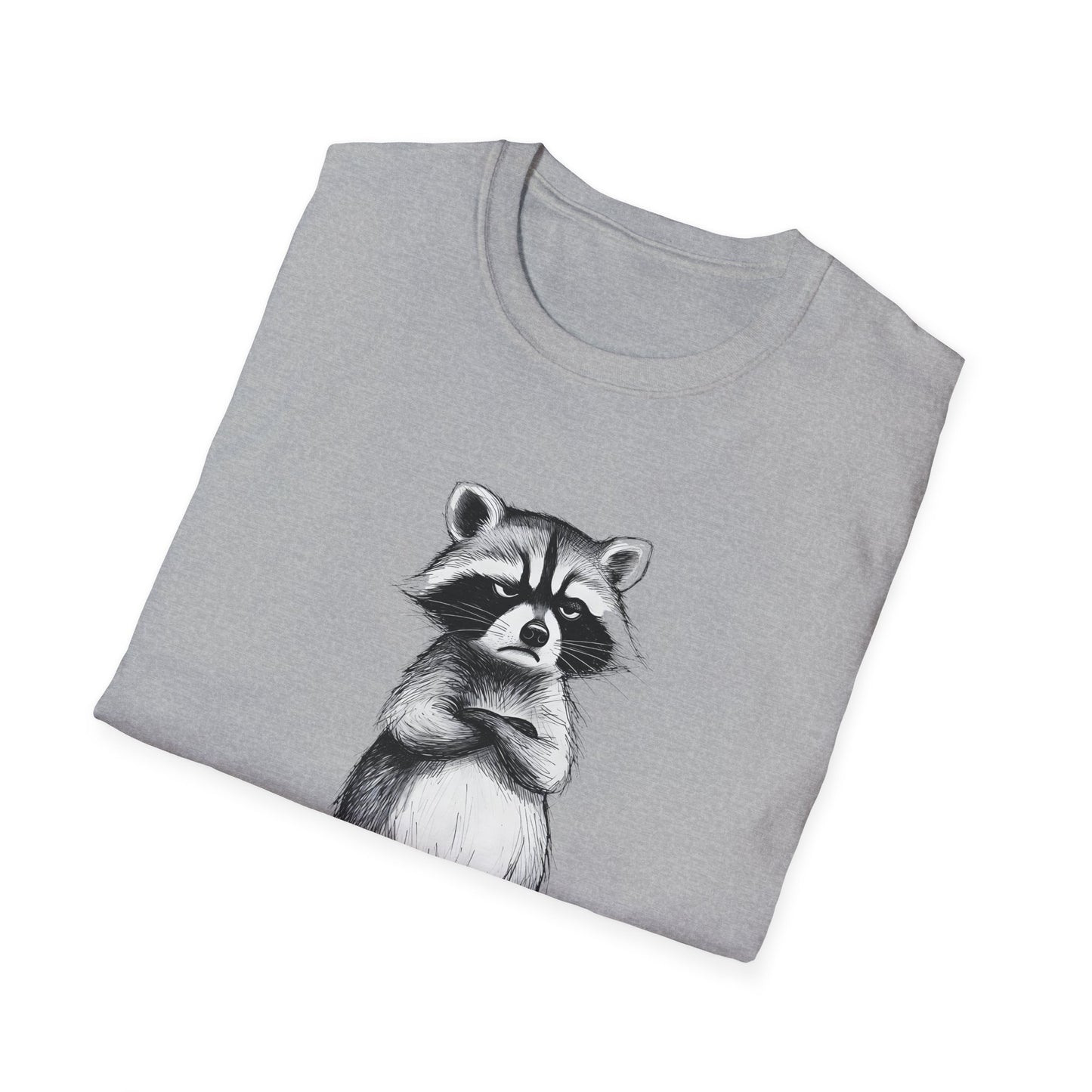 Raccoon Illustration T-Shirt — 'Yeah, right...' Cute Sarcastic Graphic Tee