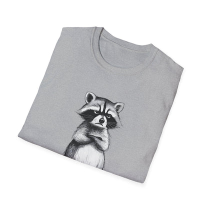 Raccoon Illustration T-Shirt — 'Yeah, right...' Cute Sarcastic Graphic Tee