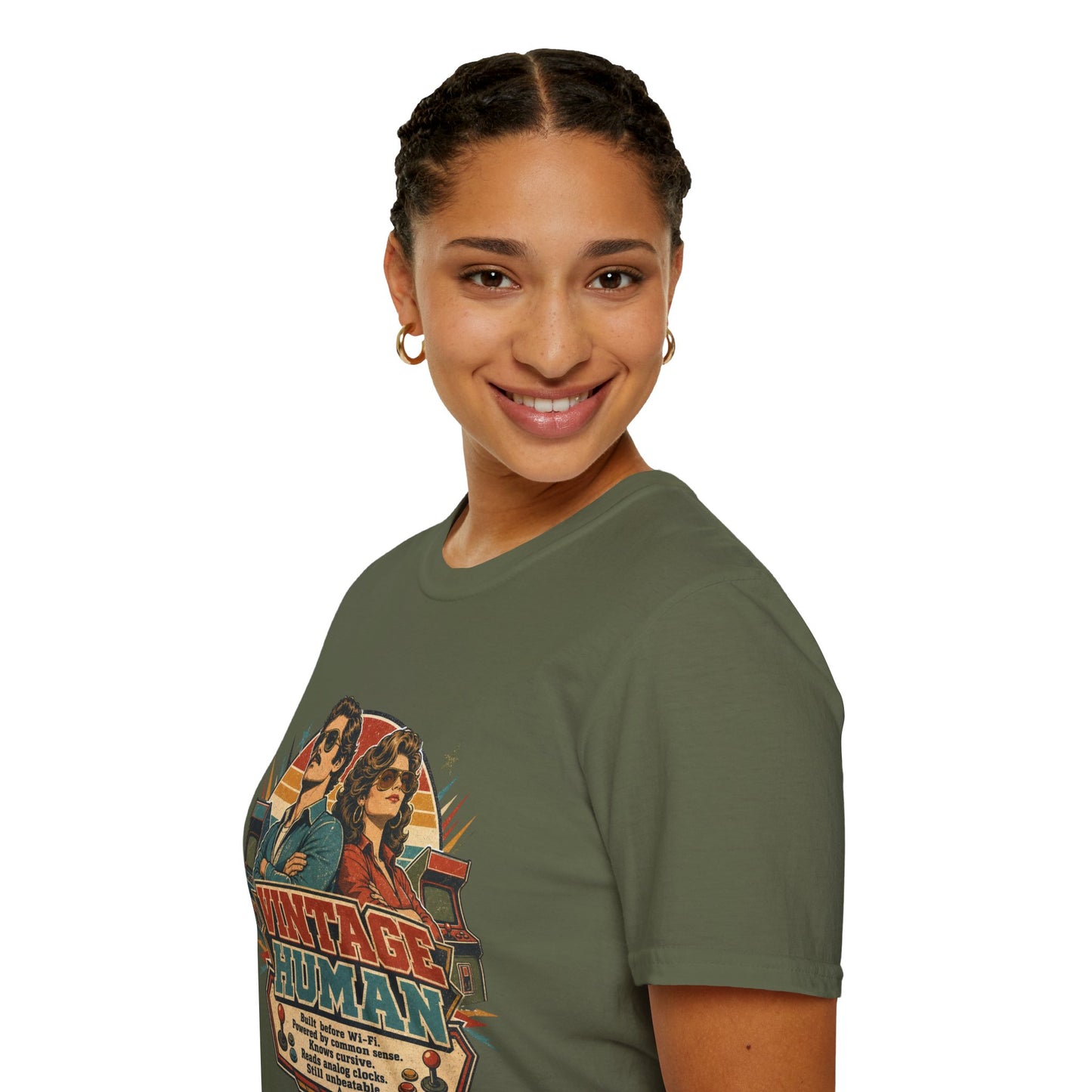 Vintage Human T-Shirt — Retro 70s Duo Graphic Tee