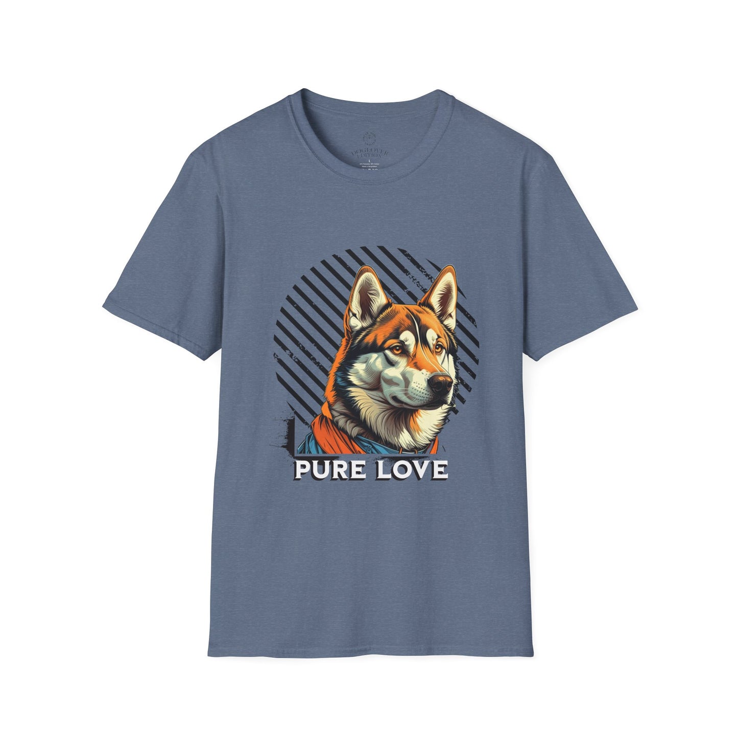 Pure Love Unisex Softstyle T-Shirt - Orange Dog Design