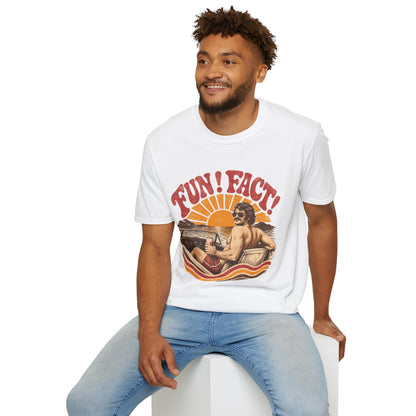 Retro 'FUN! FACT!' Surf Tee — Vintage Sunset Beach Graphic T-Shirt