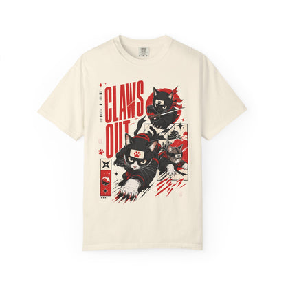 Claws Out Cat Graphic T-Shirt — Retro Ninja Kitties Tee