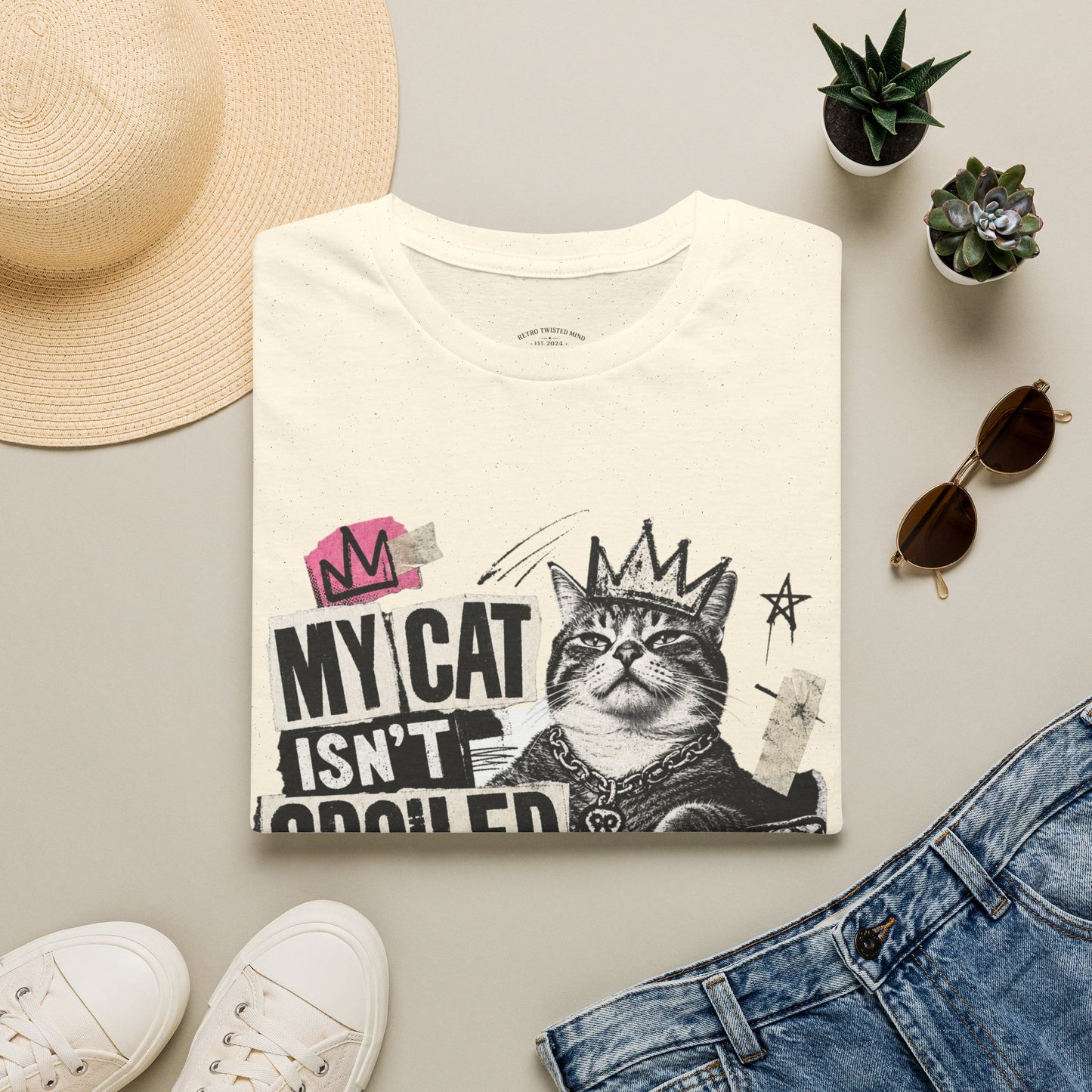 Cat T-Shirt — “My Cat Isn’t Spoiled, I’m Just Properly Trained” Graphic Tee