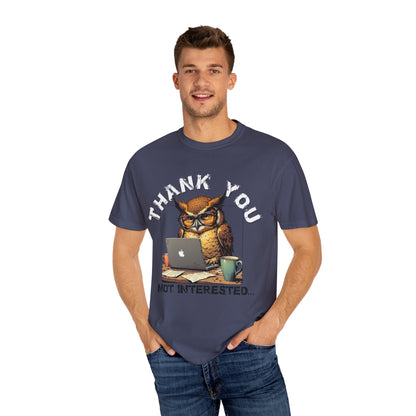 Owl 'Thank You, Not Interested' Graphic T-Shirt
