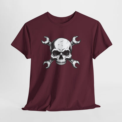 Mechanic Skull Tee — Wrench Crossbones Graphic T-Shirt