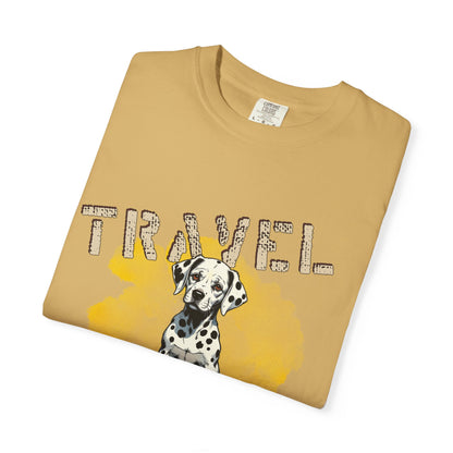 Travel Time Dog T-Shirt, Unisex Graphic Tee, Pet Lover's Gift, Vacation Shirt, Travel Enthusiast Apparel