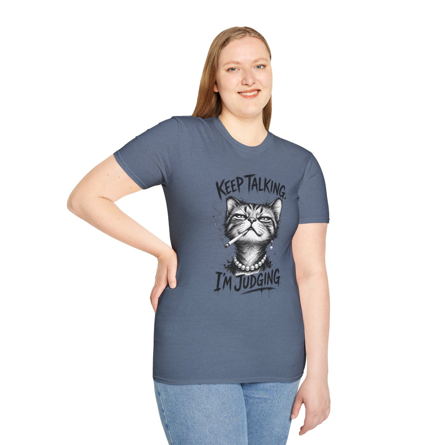 Keep Talking, I'm Judging Cat T-Shirt — Funny Grumpy Cat Graphic Tee