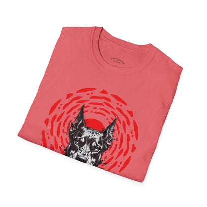 Doberman Graphic T-Shirt — Red Halo 'Bandit' Design