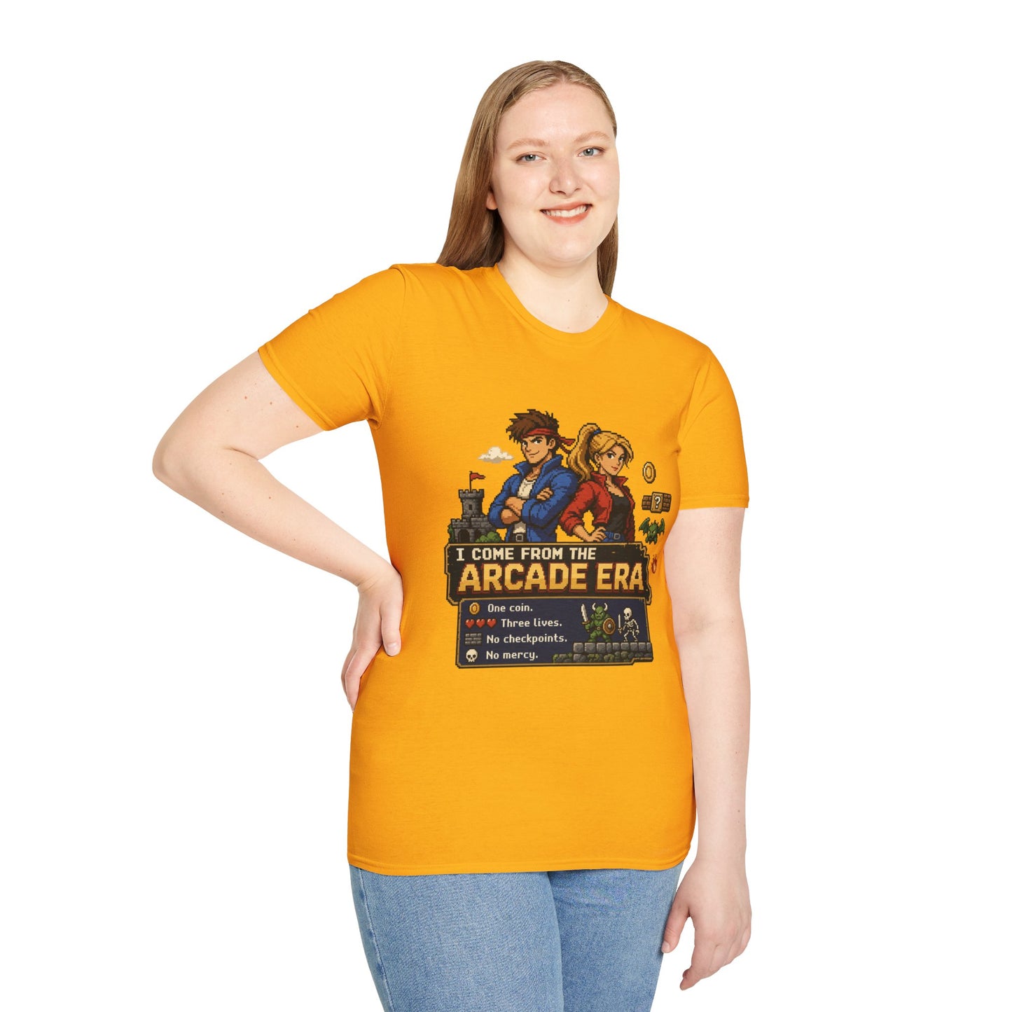 Retro Arcade Era T-Shirt — Pixel RPG Game Tribute