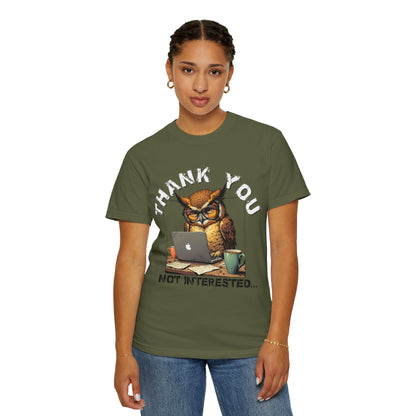 Owl 'Thank You, Not Interested' Graphic T-Shirt