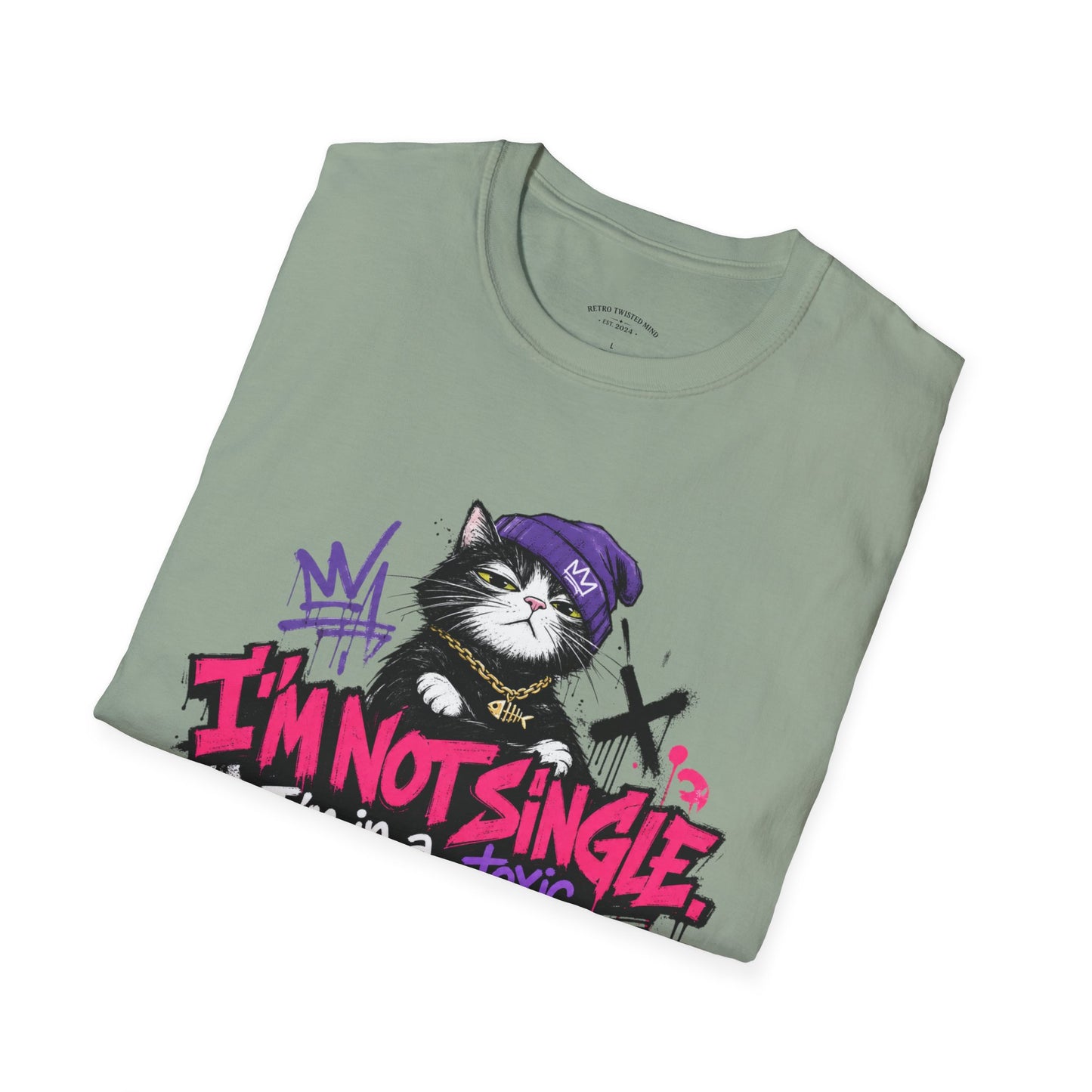 T‑Shirt — “I’m Not Single: I’m in a Toxic Relationship with a Cat” Graphic Tee