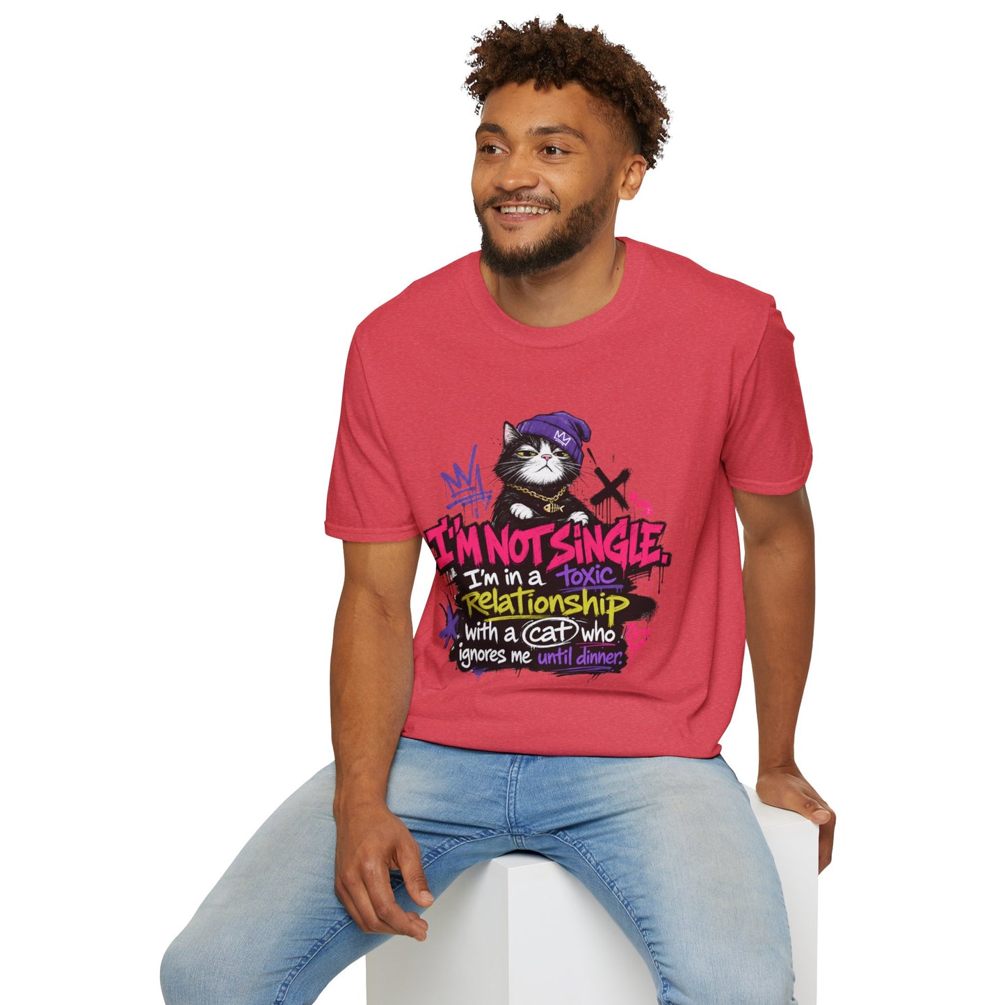 T‑Shirt — “I’m Not Single: I’m in a Toxic Relationship with a Cat” Graphic Tee