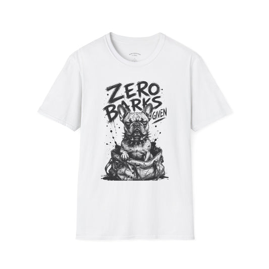Zero Barks Given Bulldog T-Shirt — Funny Dog Lover Tee