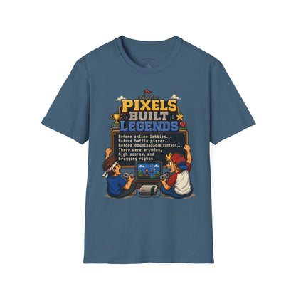 Pixels Built Legends T‑Shirt — Retro Gaming Nostalgia Tee
