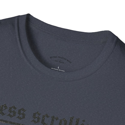T-Shirt — "Less Scrolling, More Strolling" Dog Graphic Tee