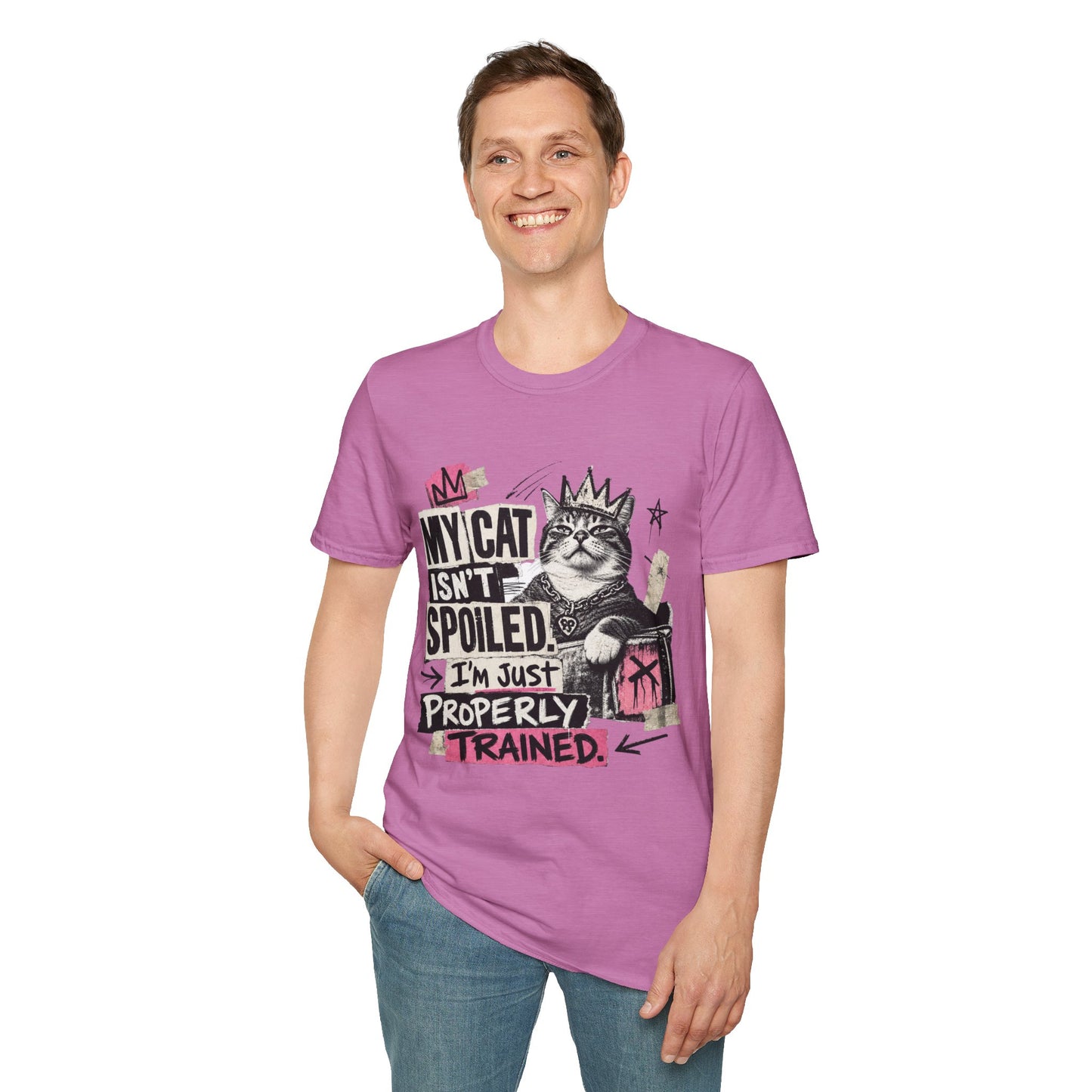 Cat T-Shirt — “My Cat Isn’t Spoiled, I’m Just Properly Trained” Graphic Tee