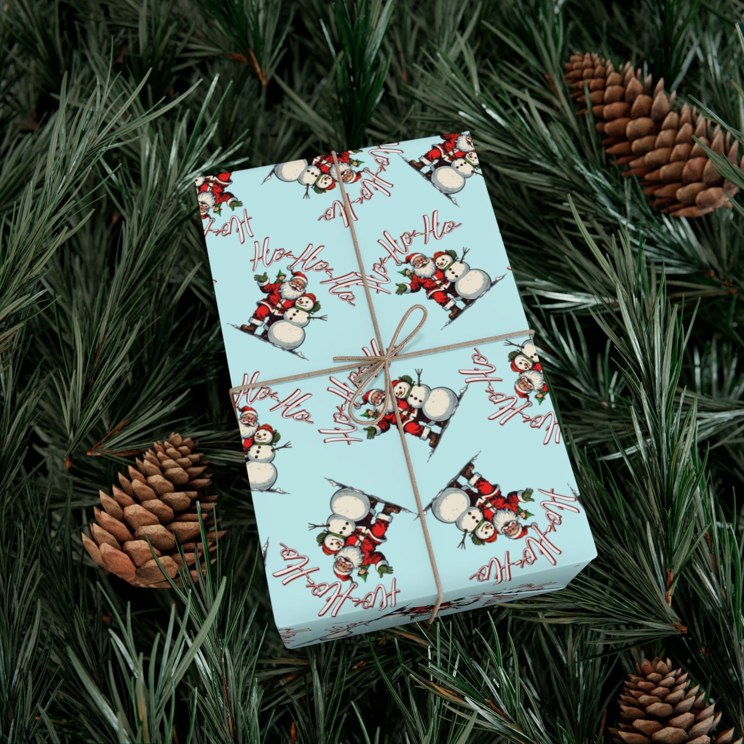 Christmas Snowman Gift Wrap Paper – Light Blue Holiday Wrapping Sheets