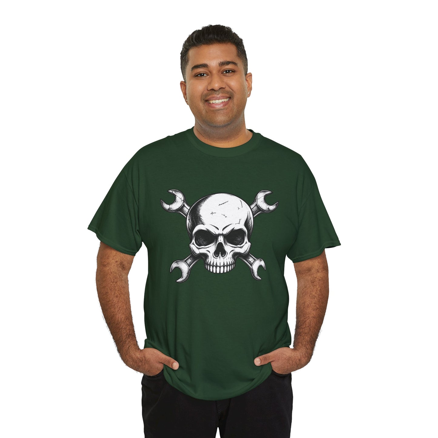 Mechanic Skull Tee — Wrench Crossbones Graphic T-Shirt