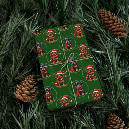 Christmas Dachshund Gift Wrap Paper — Cute Sausage Dog Holiday Wrapping Sheets
