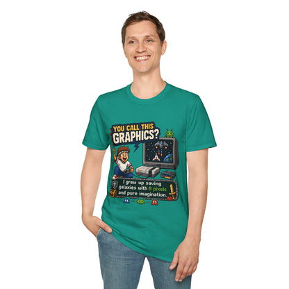 T-Shirt — "You Call This Graphics?" Retro Gamer Vintage Video Game Tee