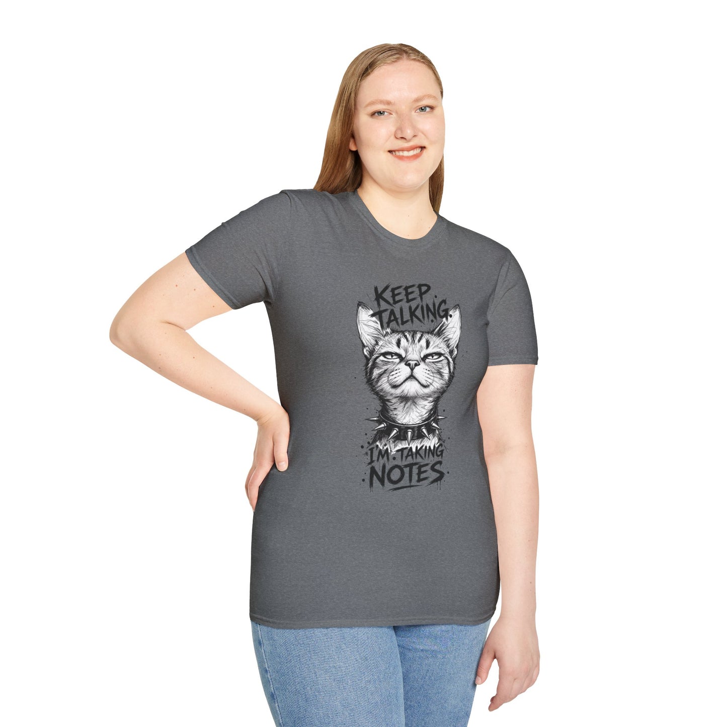 Keep Talking I'm Taking Notes Cat T‑Shirt