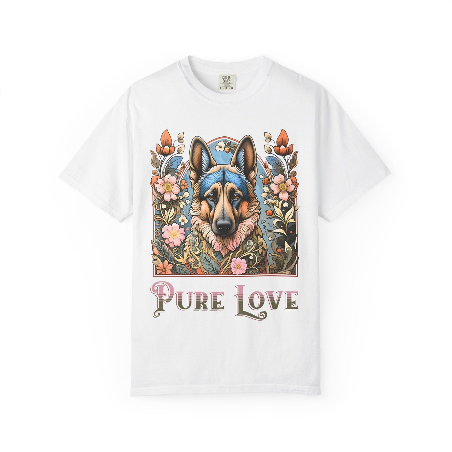 Pure Love German Shepherd T-Shirt – Unisex Garment-Dyed Tee for Dog Lovers