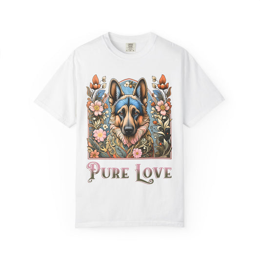 Pure Love German Shepherd T-Shirt – Unisex Garment-Dyed Tee for Dog Lovers