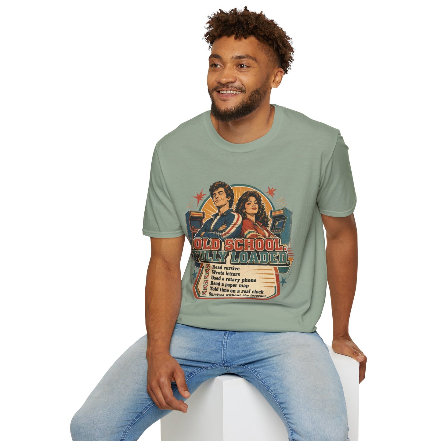 T-Shirt — Retro 'Old School' Arcade Couple Vintage Gamer Tee