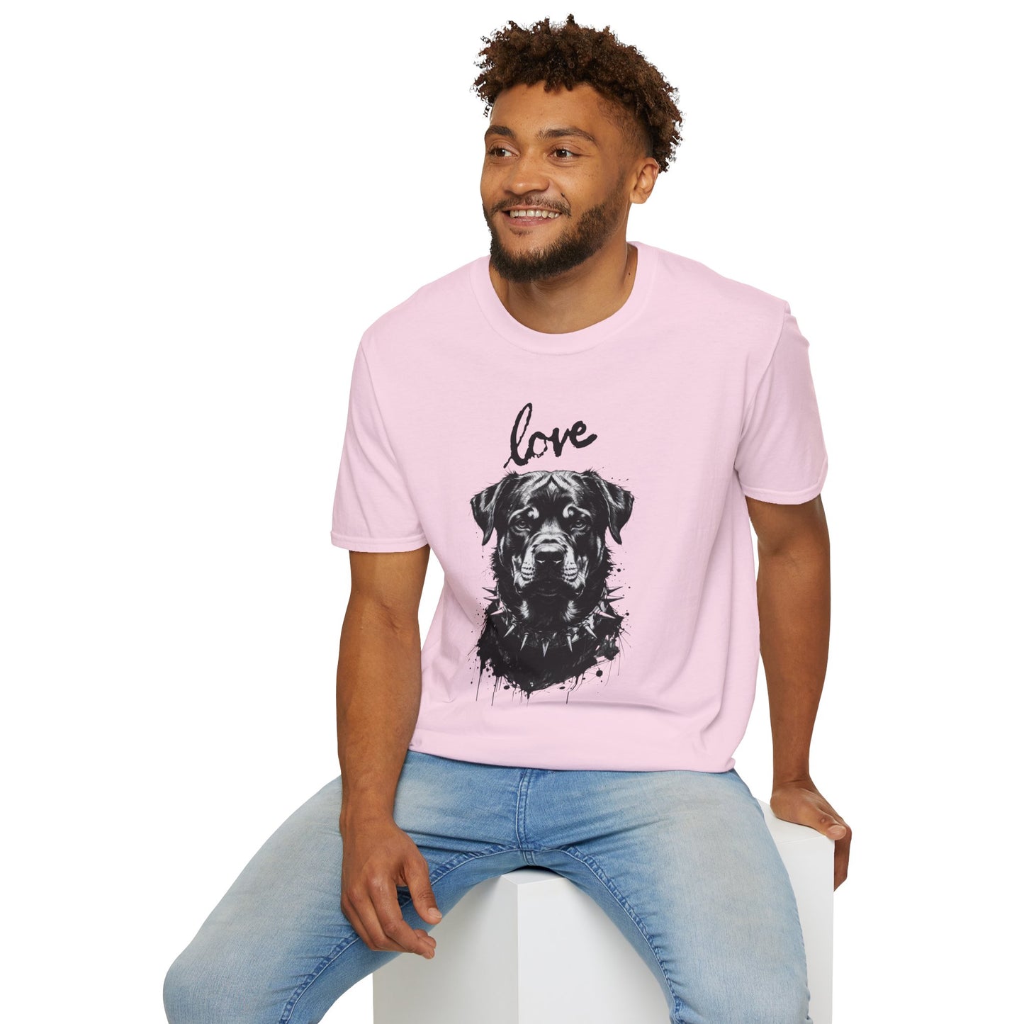 Love Rottweiler T-Shirt — Vintage Black Dog Portrait Tee for Dog Lovers