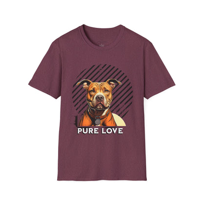 Pure Love Unisex Softstyle T-Shirt - Pitbull Design