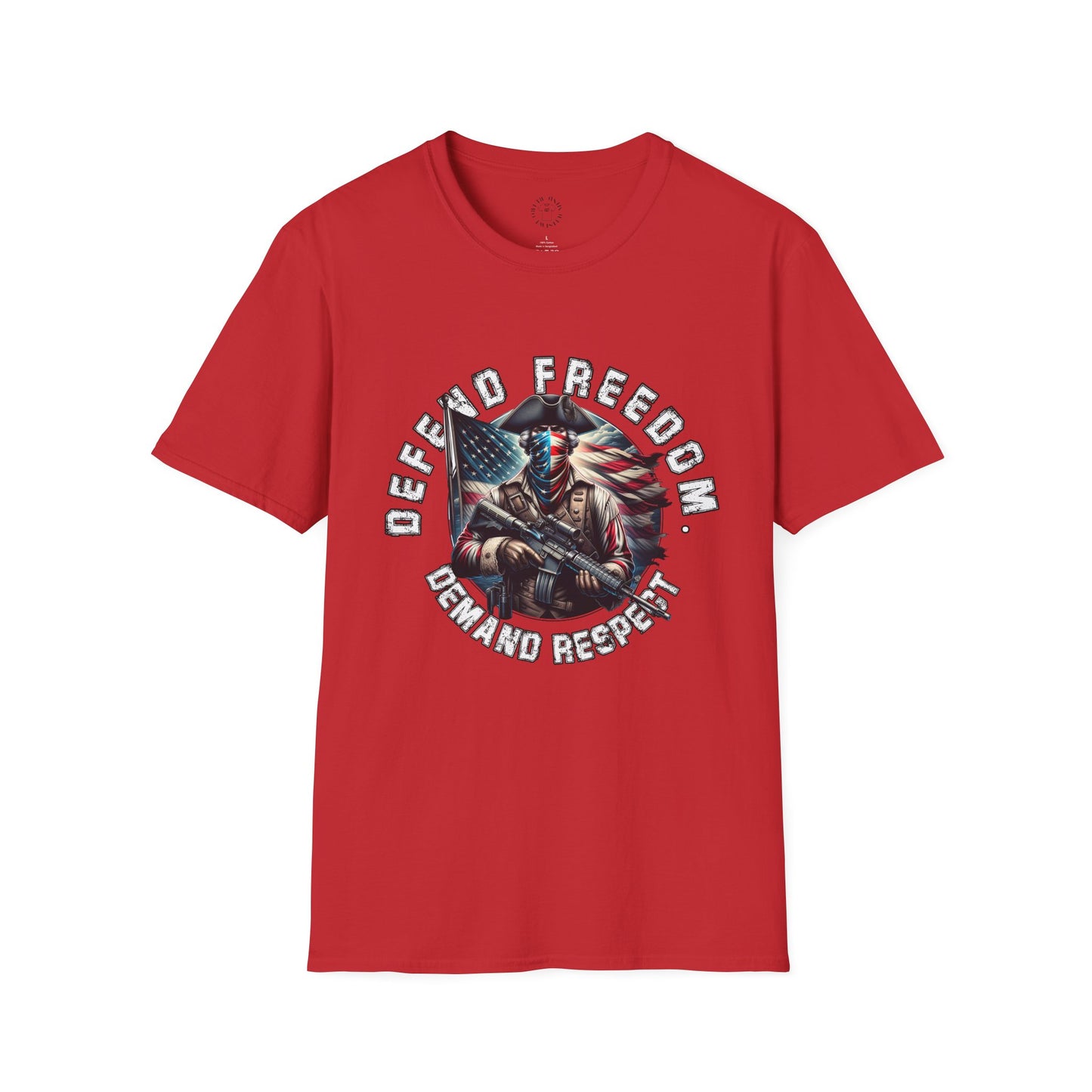 Defend Freedom Unisex Softstyle T-Shirt - Patriotic Graphic Tee